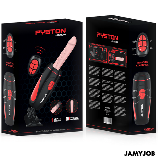 JAMYJOB - PYSTON BASE MASTURBADOR AUTOMÁTICO CON DILDO CONTROL REMOTO Black
