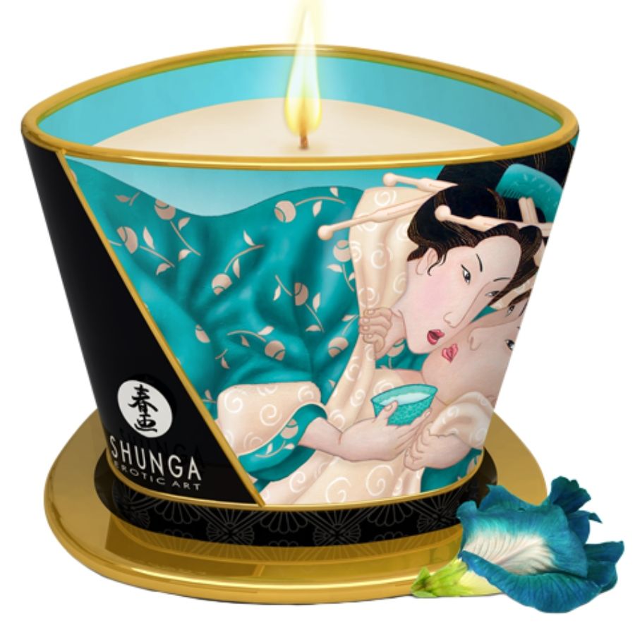 SHUNGA - BOUGIE DE MASSAGE FLEURS DES ÎLES 170 ML White Smoke