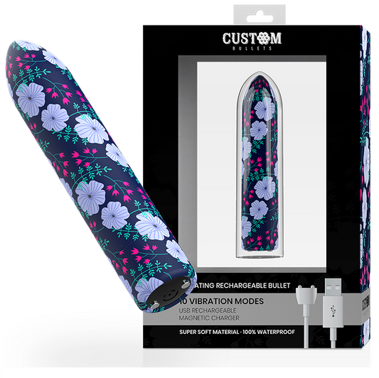 CUSTOM BULLETS - PERSONNALISÉS RECHARGEABLE PRINTEMPS 10 INTENSITIES White Smoke Printemps,Vache,Leopard,Floral,Serpent