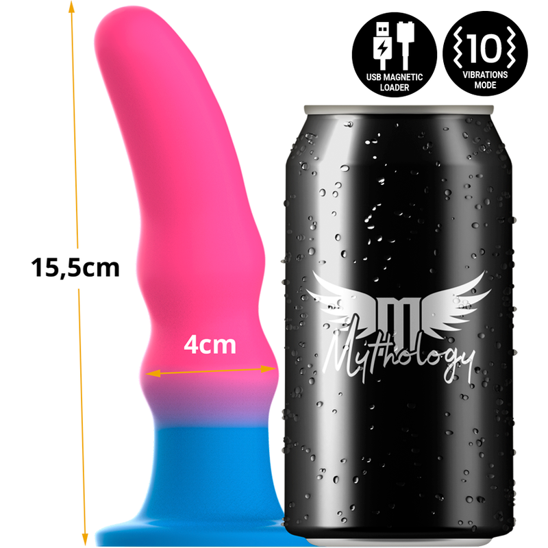 Consolador vibrador anal de silicona Kuno Utopia con medidas indicadas