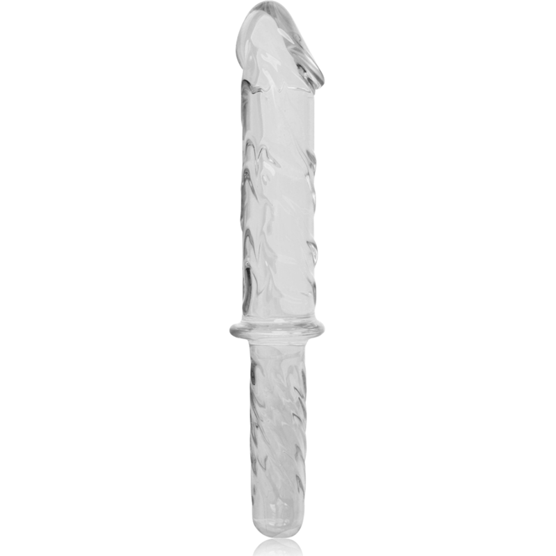 Dildo de cristal borosilicato realista XXL en color transparente