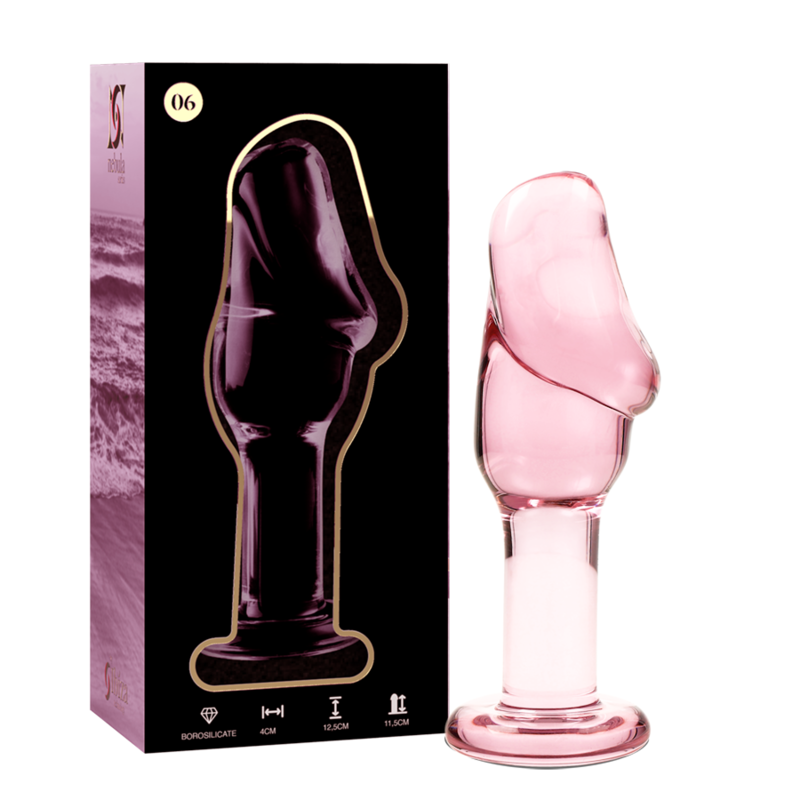 Packaging de lujo del plug anal de cristal curvado rosa 