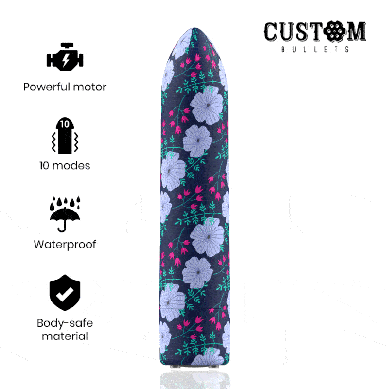 CUSTOM BULLETS - PERSONNALISÉS RECHARGEABLE PRINTEMPS 10 INTENSITIES White Smoke Printemps,Vache,Leopard,Floral,Serpent