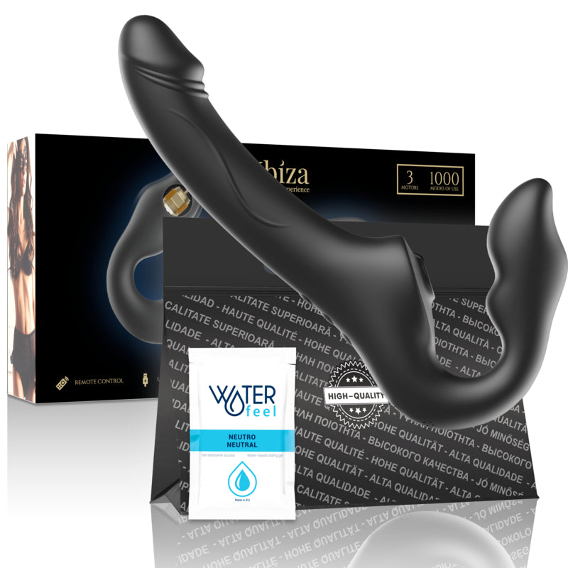 IBIZA - VIBRATEUR SANS SANGLE TÉLÉCOMMANDE 3 MOTEURS 1000 COMBINAISONS. - Naturel Ethique