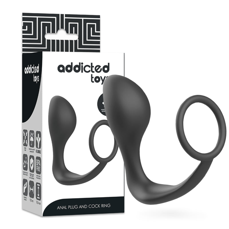 ADDICTED TOYS - PLUG ANAL AVEC ANNEAU EN SILICONE NOIR - Naturel Ethique