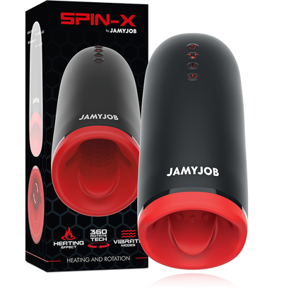 JAMYJOB - MASTURBATEUR CHAUFFANT ET ROTATION SPIN-X - Naturel Ethique