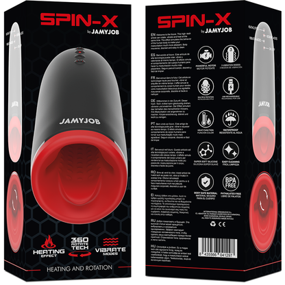 JAMYJOB - MASTURBATEUR CHAUFFANT ET ROTATION SPIN-X - Naturel Ethique