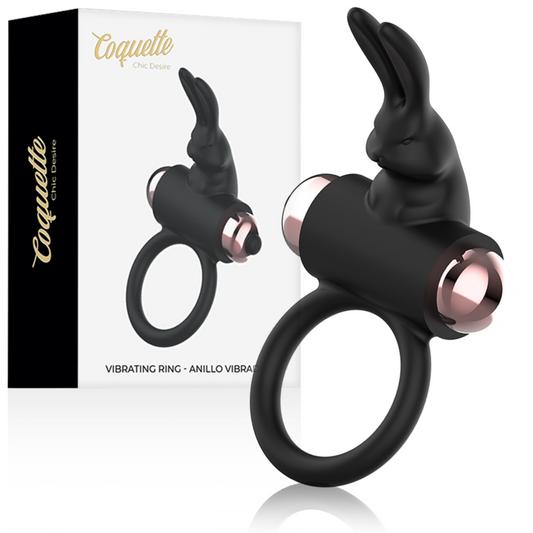 COQUETTE CHIC DESIRE - COCKRING AVEC VIBRATEUR NOIR/ OR - Naturel Ethique