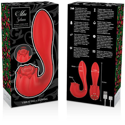 MIA - SELENA STIMULATEUR VIBRANT + TAPPING ROUGE Black