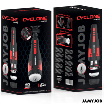 JAMYJOB - CYCLONE MASTURBADOR VAGINA AUTOMÁTICO 10 MODOS ROTACIÓN Y EMPUJE Black