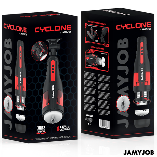 JAMYJOB - CYCLONE MASTURBADOR VAGINA AUTOMÁTICO 10 MODOS ROTACIÓN Y EMPUJE Black