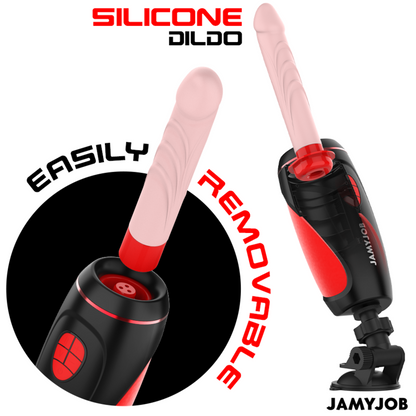 JAMYJOB - PYSTON BASE MASTURBADOR AUTOMÁTICO CON DILDO CONTROL REMOTO White Smoke