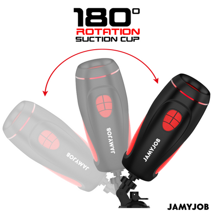JAMYJOB - PYSTON BASE MASTURBADOR AUTOMÁTICO CON DILDO CONTROL REMOTO White Smoke