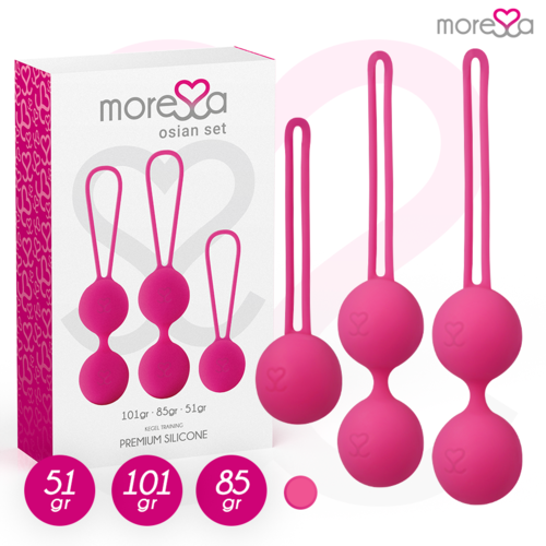 MORESSA - OSIAN SET PREMIUM SILICONE ROSE (Osian One - 51 g | Osian Two - 101 g | Osian Three 85 g) White Smoke Fucsia