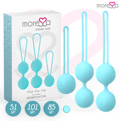 MORESSA - OSIAN SET PREMIUM SILICONE ROSE (Osian One - 51 g | Osian Two - 101 g | Osian Three 85 g) White Smoke Azul