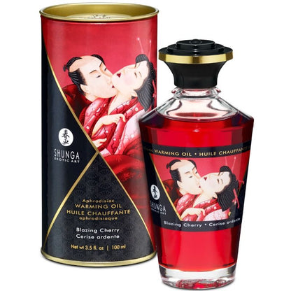 SHUNGA - HUILE DE MASSAGE EFFET CHALEUR SAVEUR INTENSE DE CERISE 100 ML White Smoke Cerise