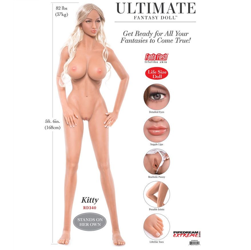 Muñeca sexual realista - Kitty 168 cm White Smoke