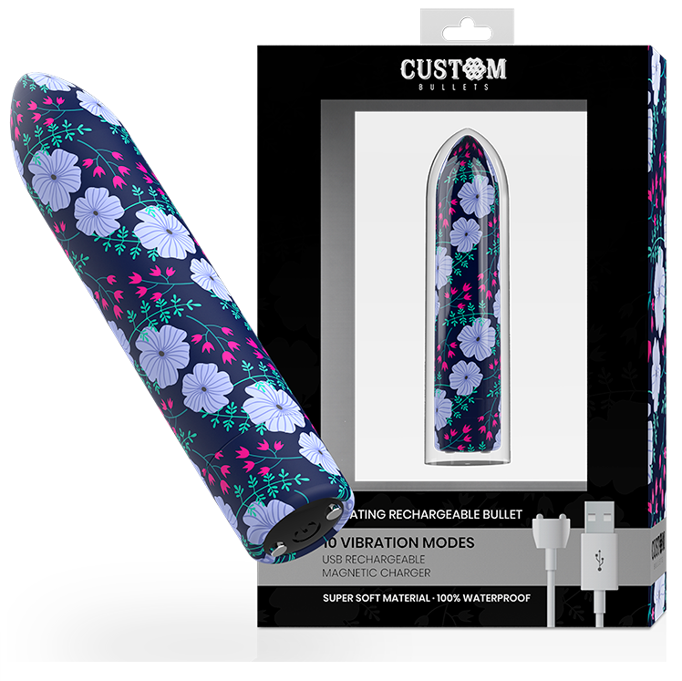 CUSTOM BULLETS - PERSONNALISÉS RECHARGEABLE PRINTEMPS 10 INTENSITIES White Smoke Printemps,Vache,Leopard,Floral,Serpent