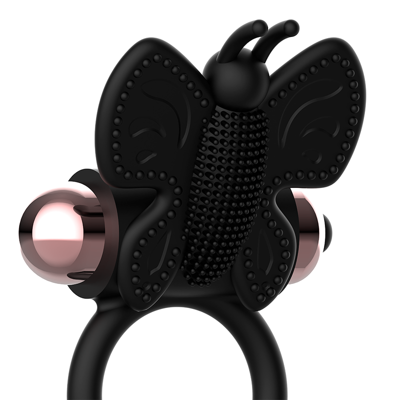 COQUETTE CHIC DESIRE - COCKRING PAPILLON AVEC VIBRATEUR NOIR/ OR - Naturel Ethique