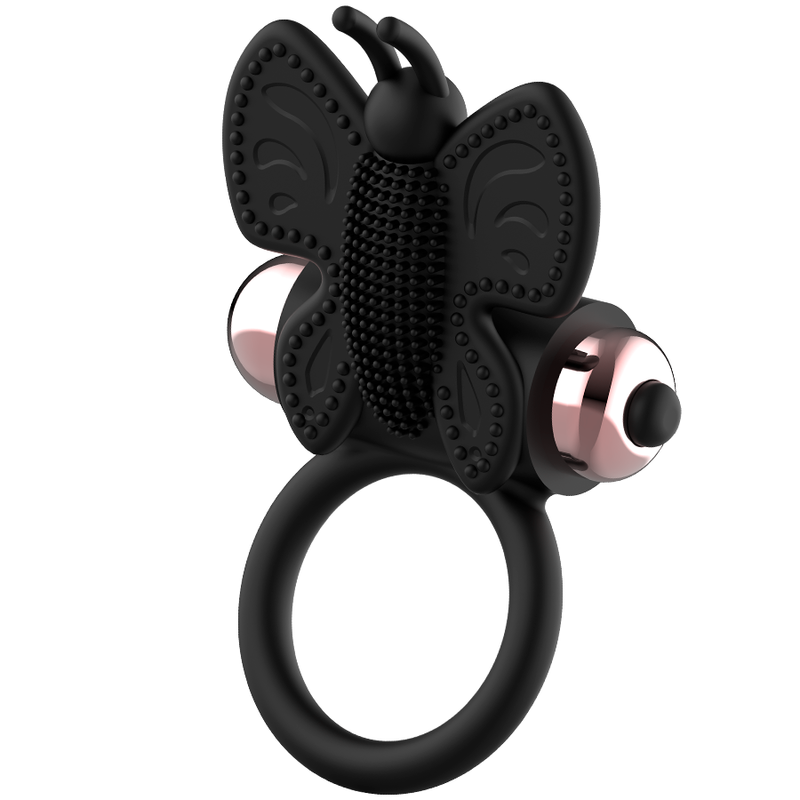 COQUETTE CHIC DESIRE - COCKRING PAPILLON AVEC VIBRATEUR NOIR/ OR - Naturel Ethique