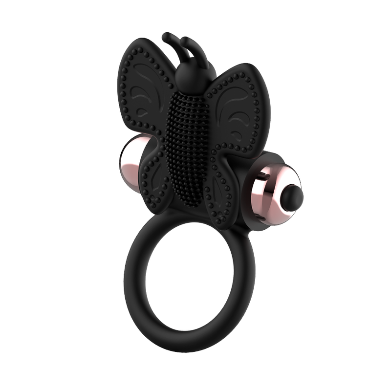 COQUETTE CHIC DESIRE - COCKRING PAPILLON AVEC VIBRATEUR NOIR/ OR - Naturel Ethique