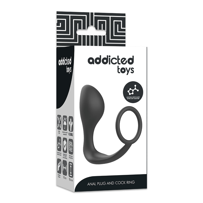ADDICTED TOYS - PLUG ANAL AVEC ANNEAU EN SILICONE NOIR - Naturel Ethique