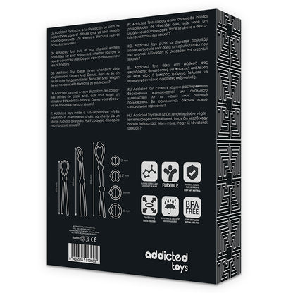ADDICTED TOYS - ENSEMBLE DANNEAU PÉNIAL FLEXIBLE EN SILICONE 7 PIÈCES - Naturel Ethique