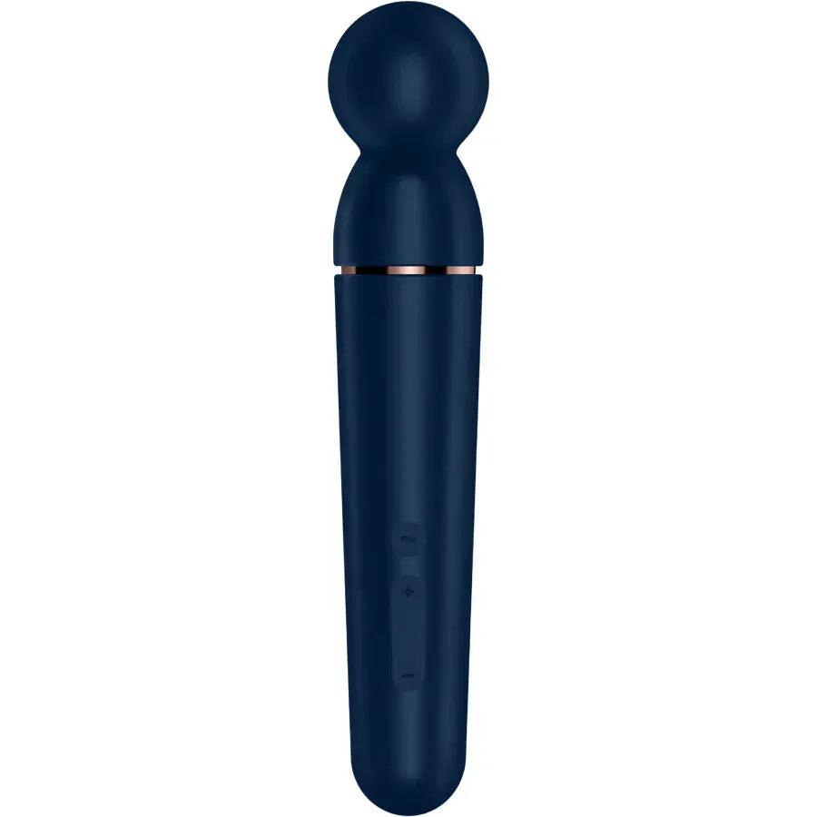 Vibromasseur wand body Midnight Masajeador corporal Satisfyer Planet Wand-er en color azul profundo, vibrador potente con cabezal redondo de silicona, múltiples modos de vibración, diseño elegante e impermeable IPX7. 