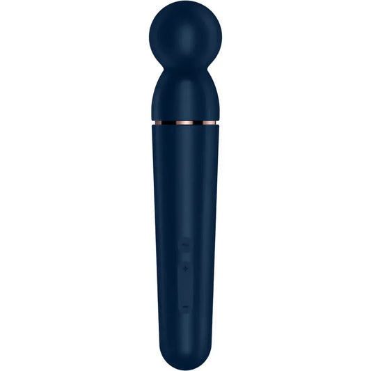 Vibromasseur wand body Midnight Masajeador corporal Satisfyer Planet Wand-er en color azul profundo, vibrador potente con cabezal redondo de silicona, múltiples modos de vibración, diseño elegante e impermeable IPX7. 