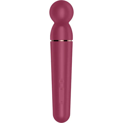 Masajeador corporal Satisfyer Planet Wand-er en color rosa con cabezal redondo de silicona, impermeable IPX7