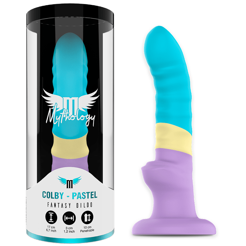 Dildo Fantasy Mythology Colby Pastel M presentado con su embalaje original
