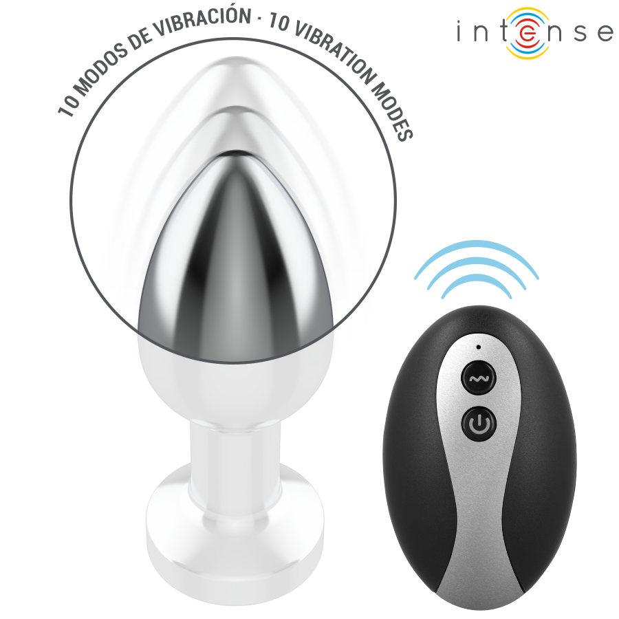 Control remoto inalámbrico del vibrador anal metálico con luces LED