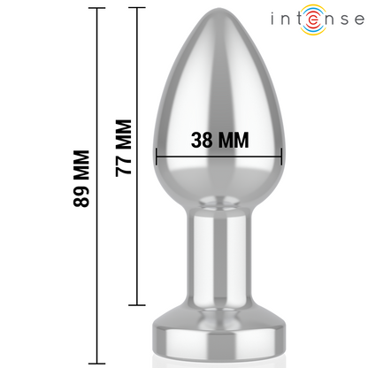 Dimensiones del vibrador anal metálico con luces LED, medidas con longitud insertable y diámetro